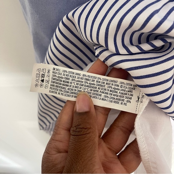 Tuckernuck Pomander Place Quinn Light Blue Striped Tiered Babydoll Dress - Picture 8 of 8